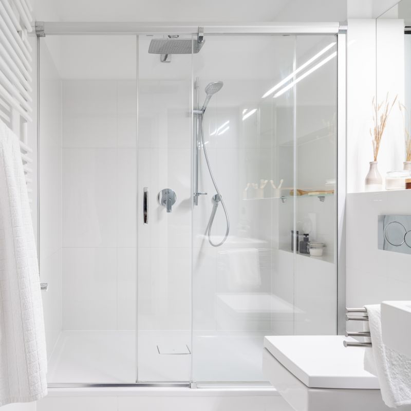 Stylish Shower with Clear Glass